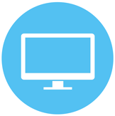 Monitor in Circle Icon